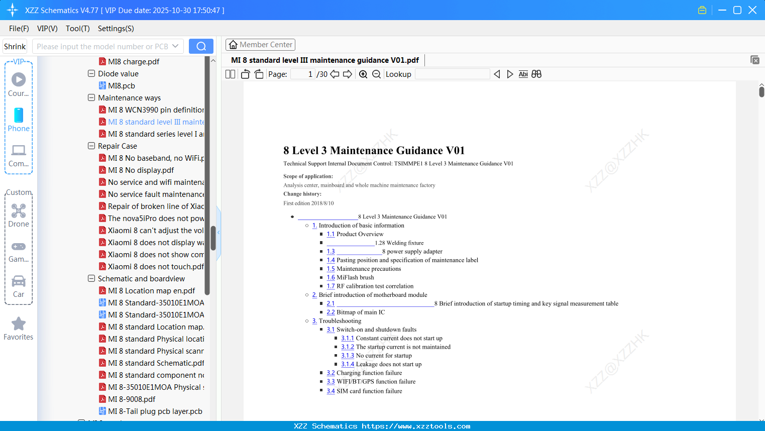 Xiaomi MI 8 Standard Level III Maintenance Guidance V01